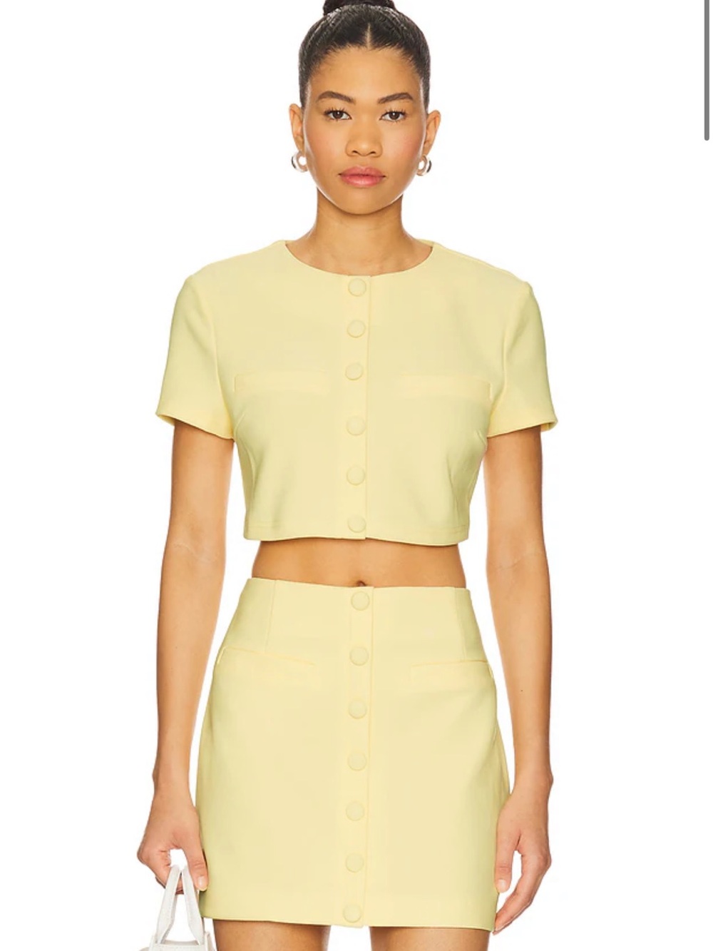 Reid Mini Skirt in Light Yellow